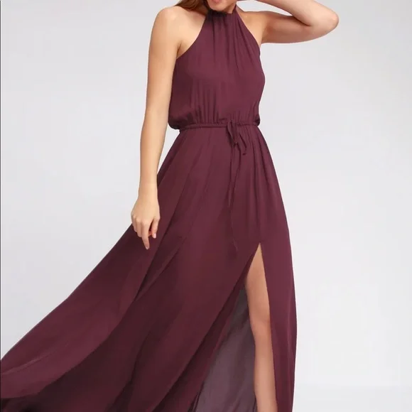 chinese dress ladies Mila Purple Lace Maxi Dress – Frock and Frill main image 0